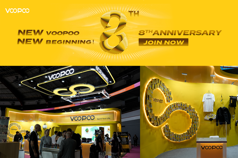 A New Beginning: VOOPOO Unveils Brand Refresh at InterTabac 2025, Launching 8th Anniversary Celebration