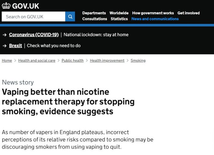 Amazing Findings – Vaping Safer Than Smoking