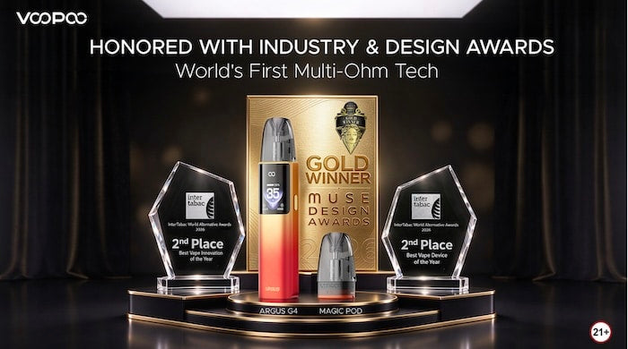 World’s First Multi-Ohm Cartridge by VOOPOO Wins at 2026 InterTabac and the Muse Design Awards