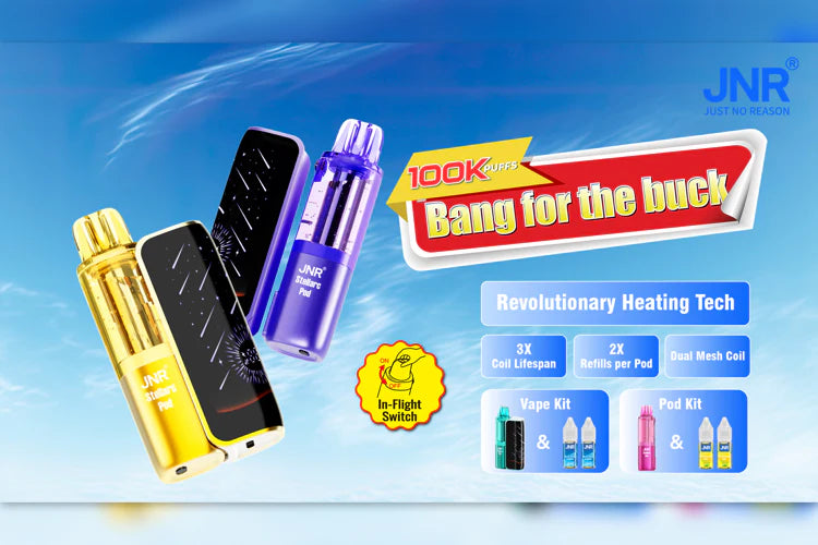 JNR Stellarc 100K Refillable Disposable Vape with Advanced Flight Safety Mode